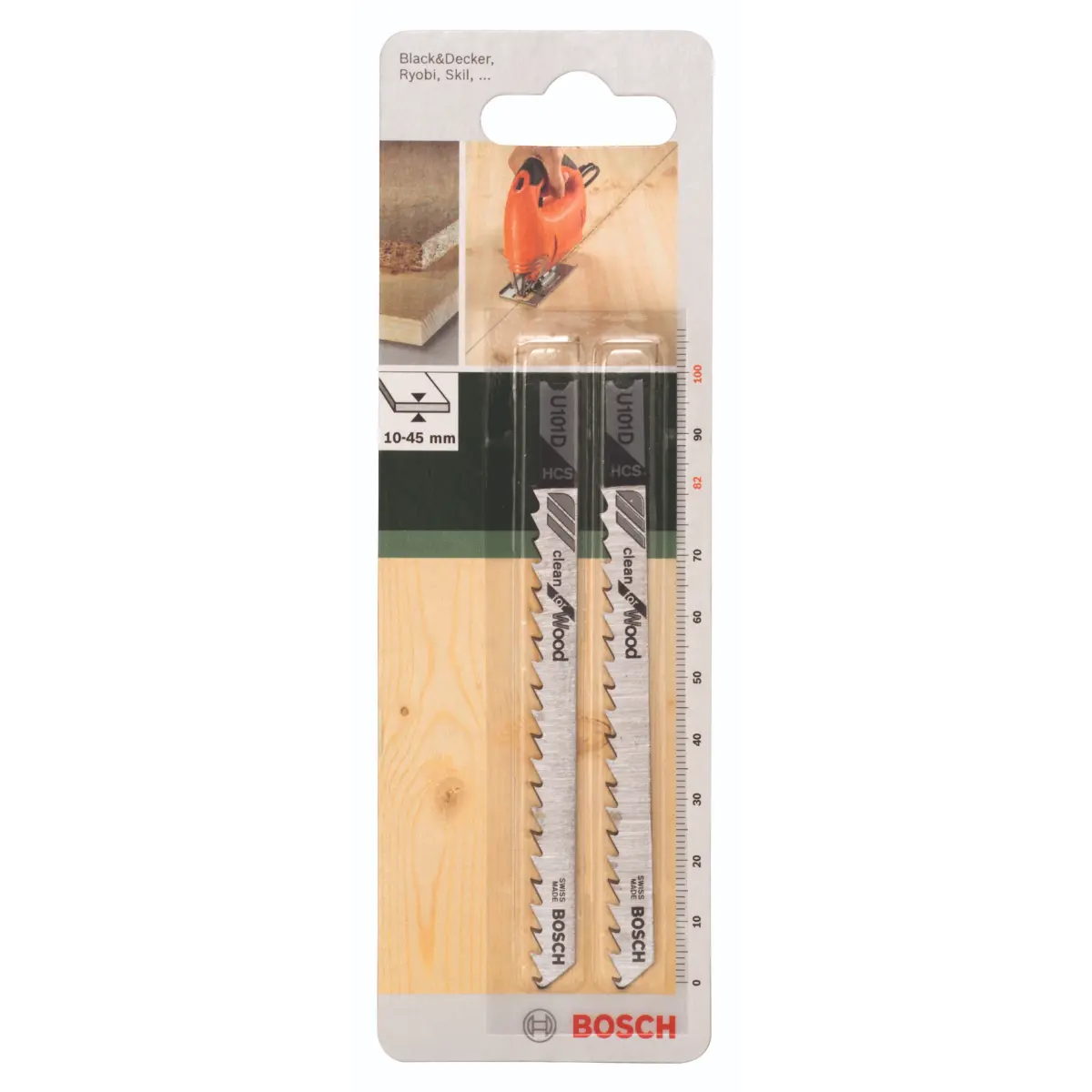Bosch Stichsägeblatt HCS, U 101 D Clean for Wood