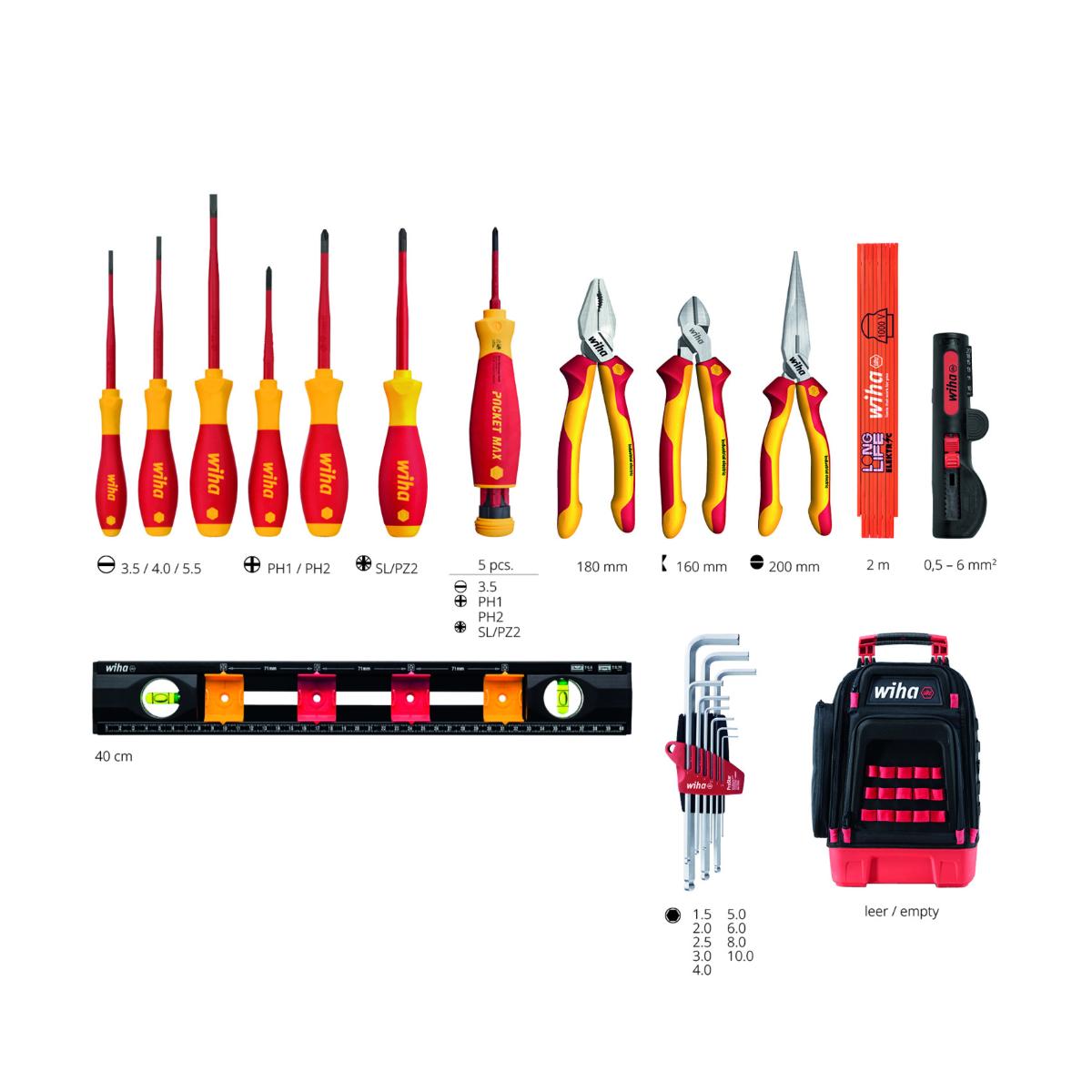 Wiha Werkzeugrucksack electric 27-teilges Set