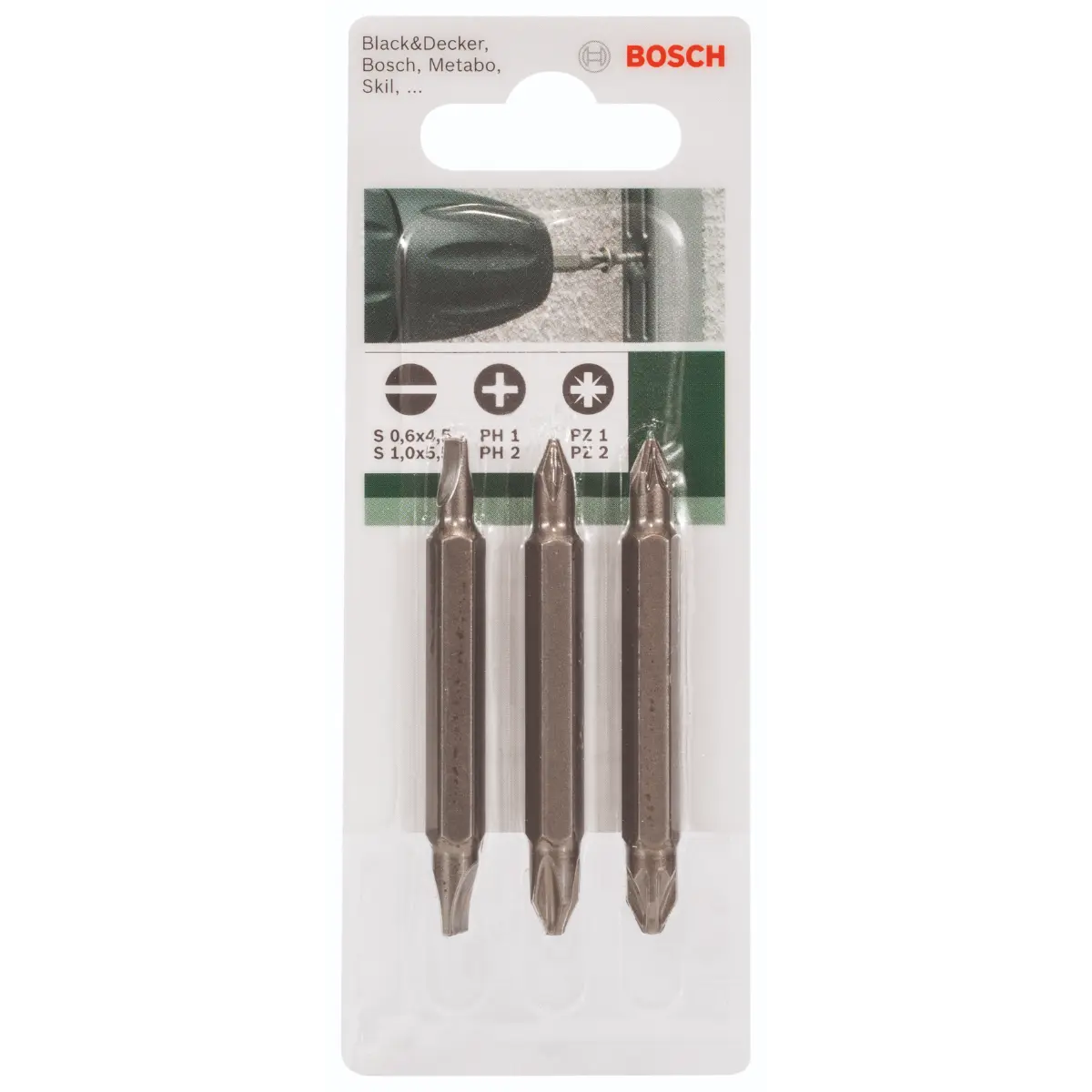 Bosch Doppelklingen-Set, gemischt (S, PH, PZ), 3-tlg.