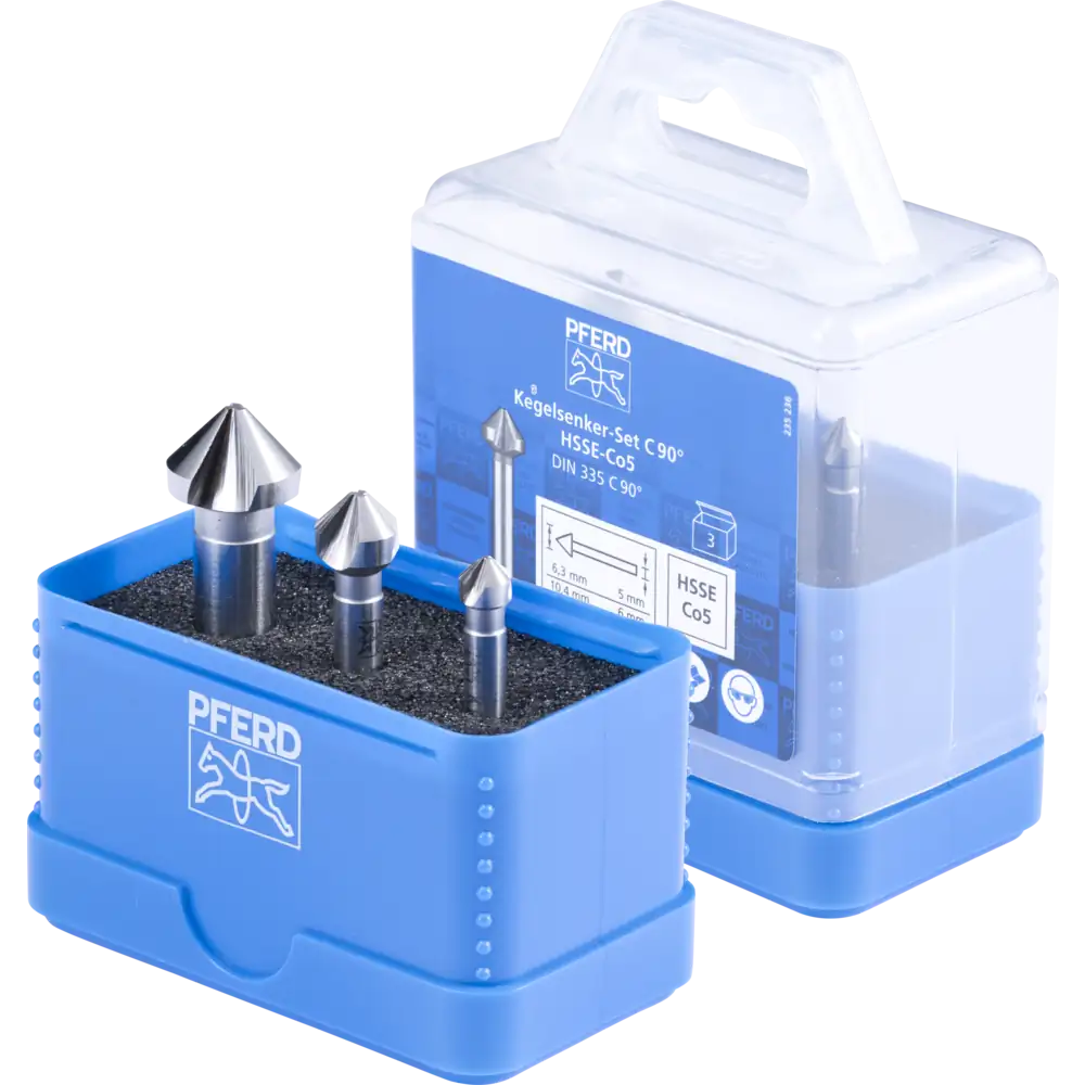 PFERD TOOLS HSSE-Kegelsenker-Set 3-tlg. DIN 335 C 90° Ausführung Co5