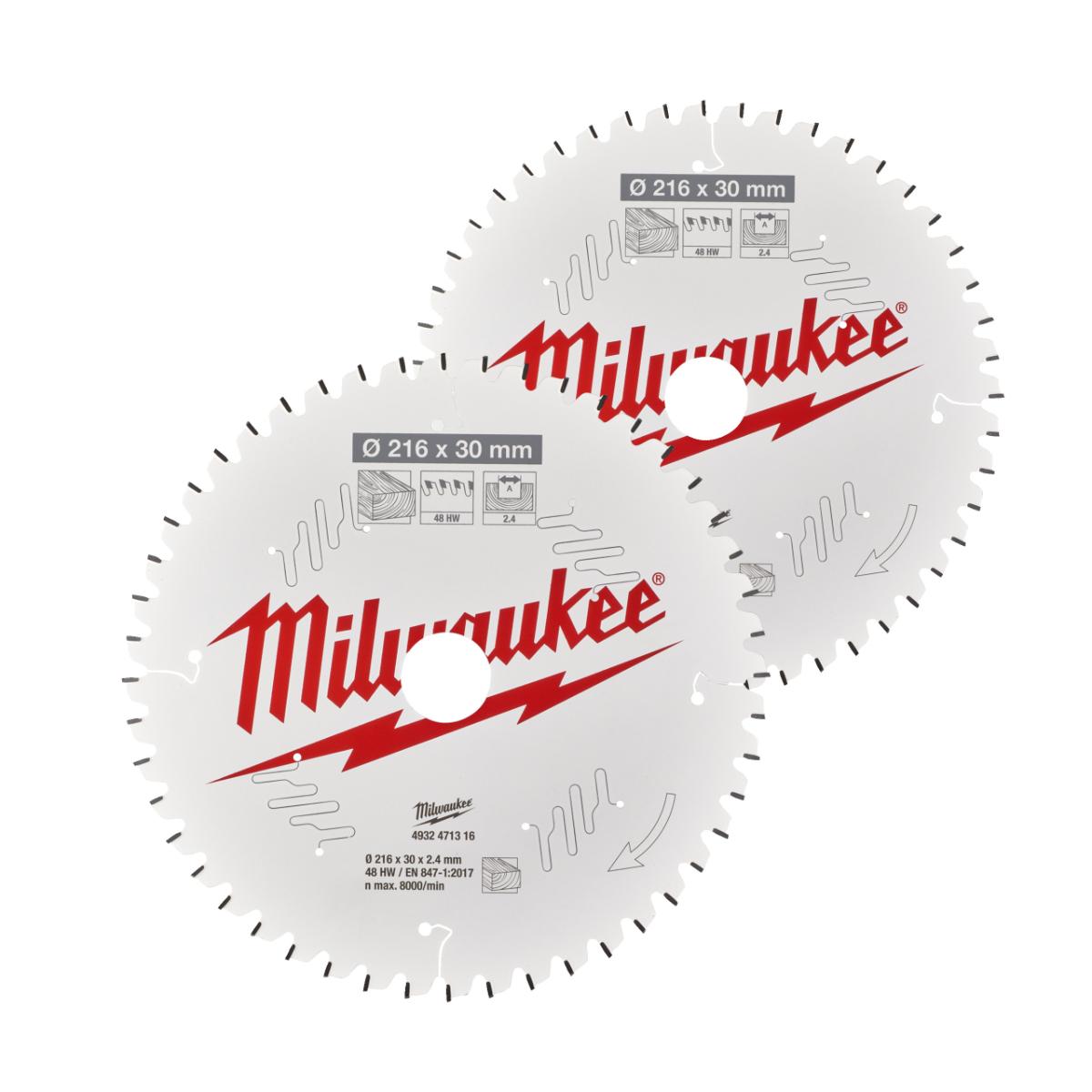 Milwaukee Kreissägeblatt 216mm 2Stück