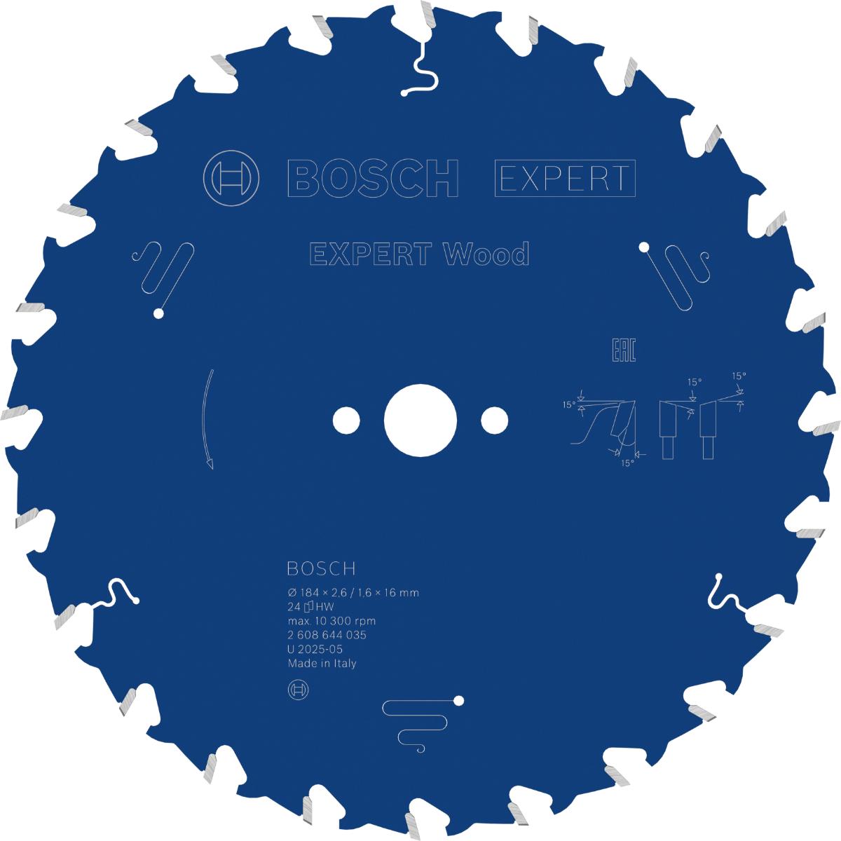 Bosch Kreissägeblatt Expert for Wood ø 184 mm