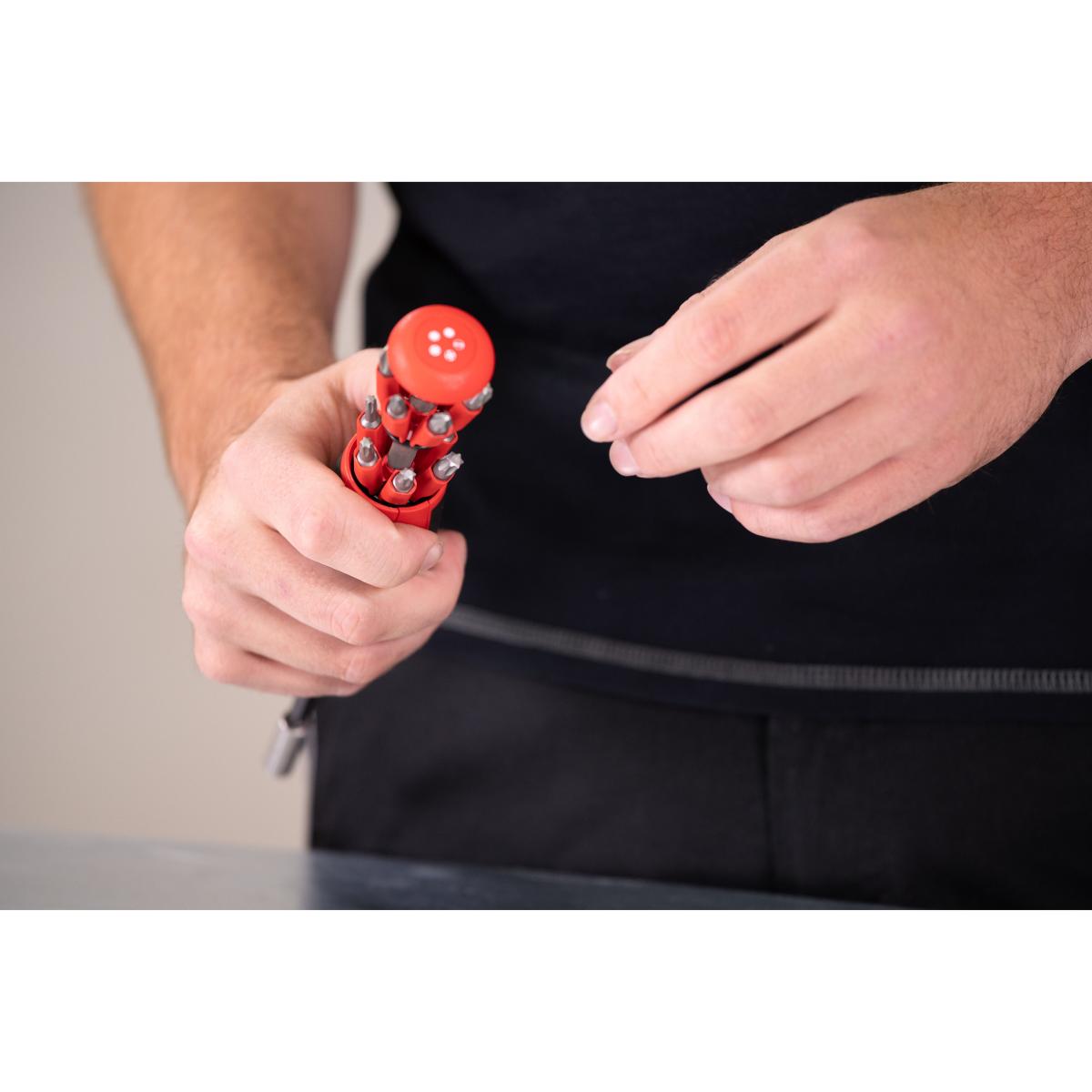 Wiha Schraubendreher mit Bit Magazin LiftUp 25 magnetisch gemischt mit 12 Bits, 1/4 zoll in SB-Kartonverpackung