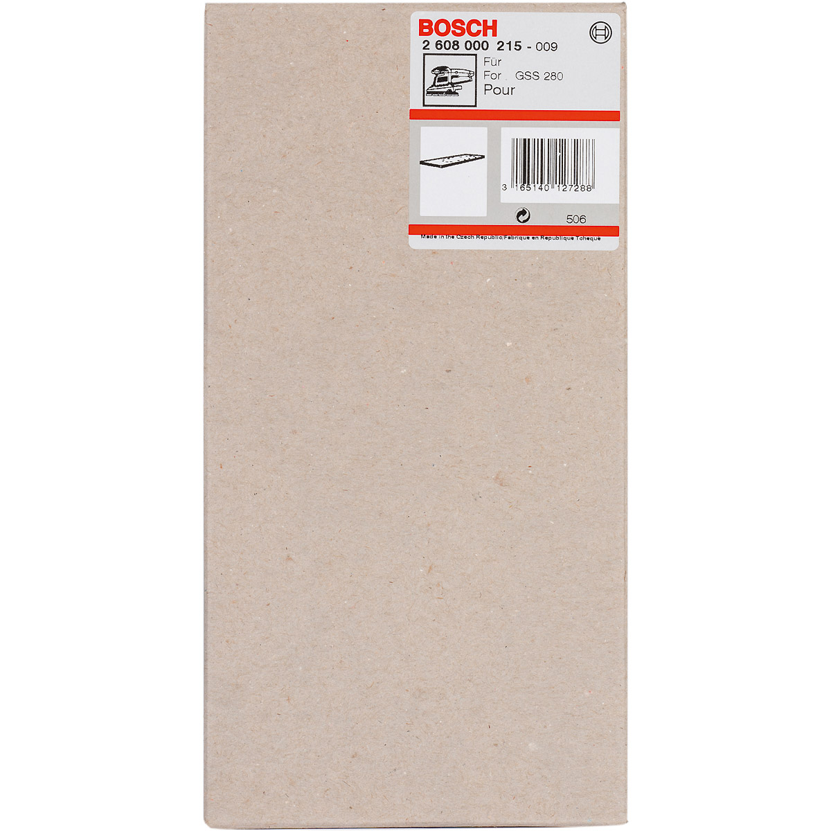 Bosch Schleifplatte 185 x 93 mm, für GSS 280 A, GSS 280 AE, ohne Kletthaftung