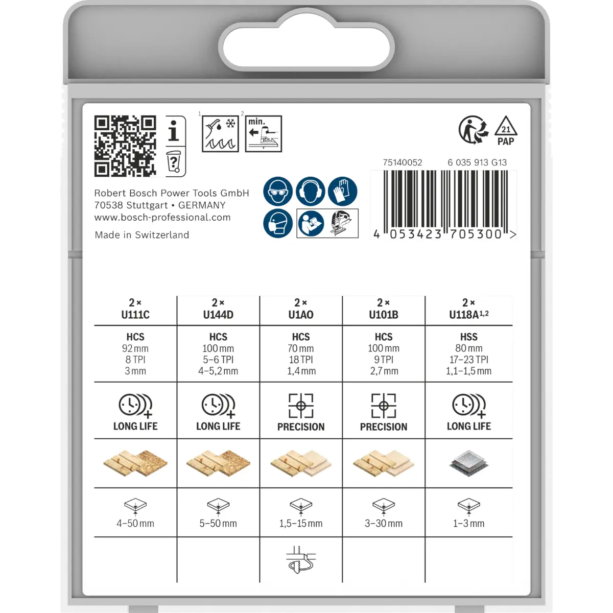 Bosch Stichsägeblatt Set Wood and Metal Basic, 10-tlg.