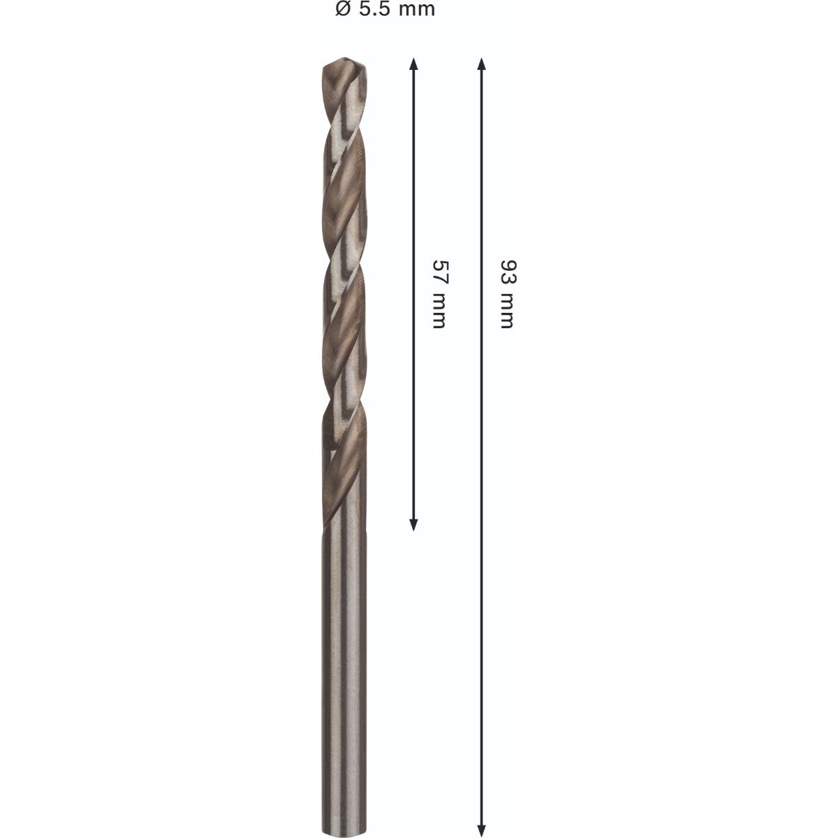 Bosch PRO Metal HSS-G Spiralbohrer, 5,5 x 57 x 93 mm