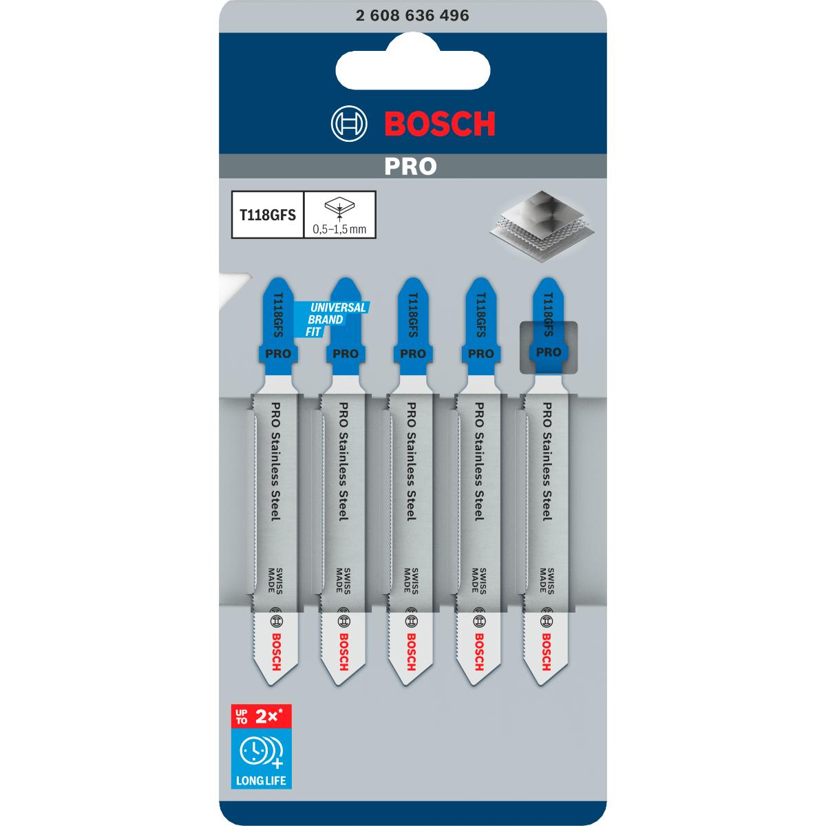 Bosch PRO Stichsägeblatt T 118 GFS Basic for Stainless Steel