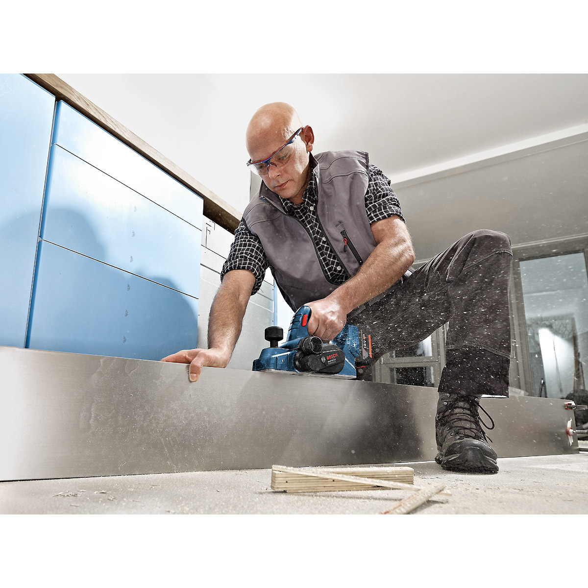 Bosch Akku-Hobel GHO 18 V-LI, Solo Version, L-BOXX