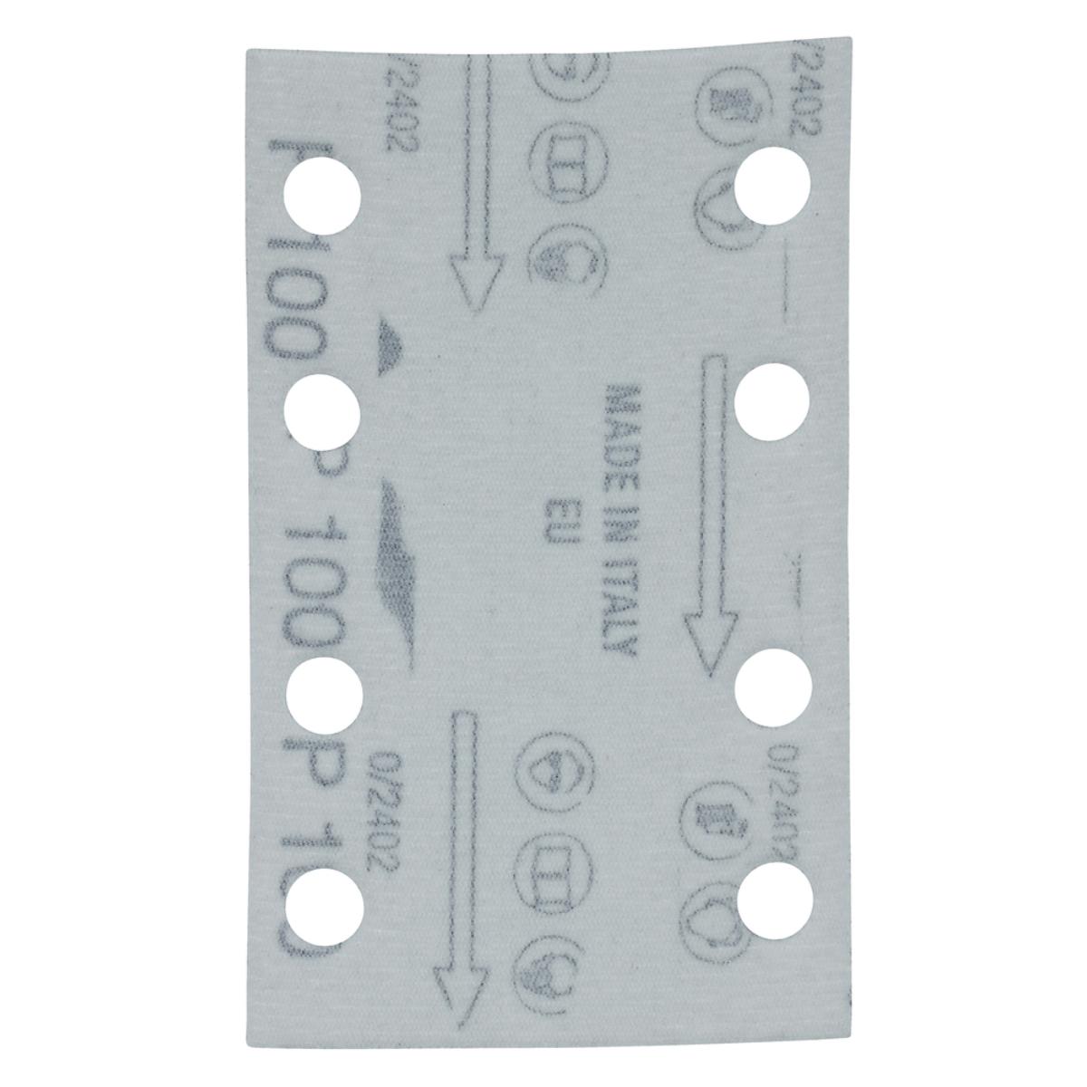 Makita Schleifpapier 80x130mm, Körnung A100,Klett, 8 Loch, 10 Stück