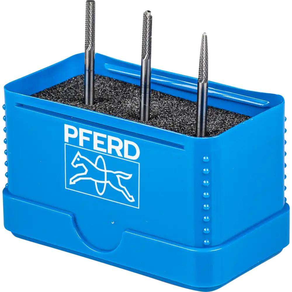 PFERD TOOLS Hartmetall Hochleistungskleinfrässtift Set 1303 MICRO 3-tlg. 3mm Schaft 3mm Feinbearbeitung