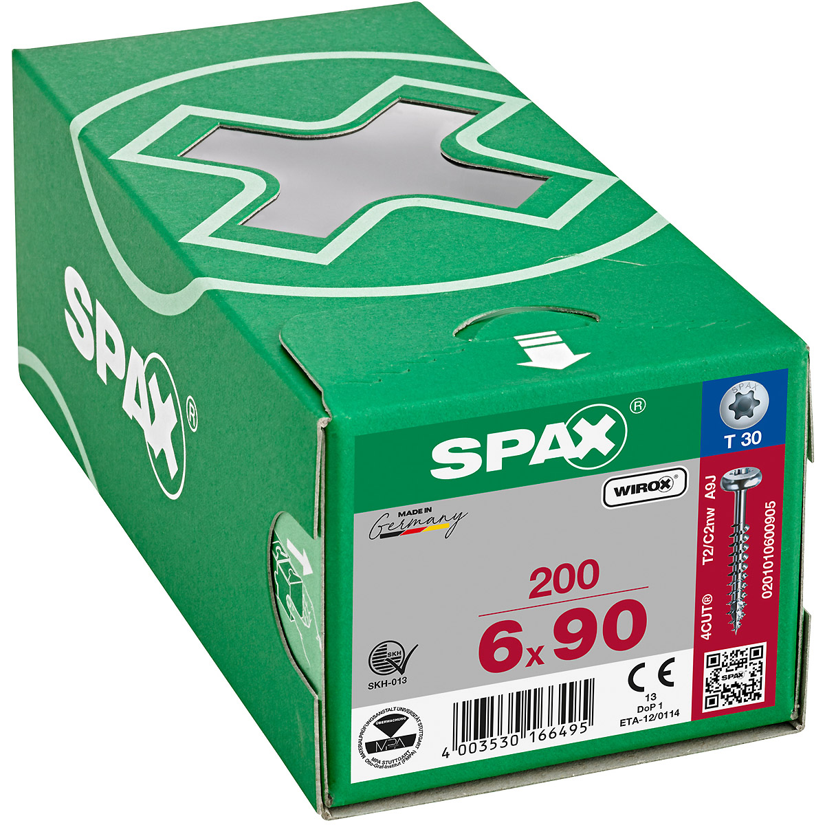 SPAX Halbrundkopf T-Star Plus T30 Teilgewinde WIROX, 200 Stück