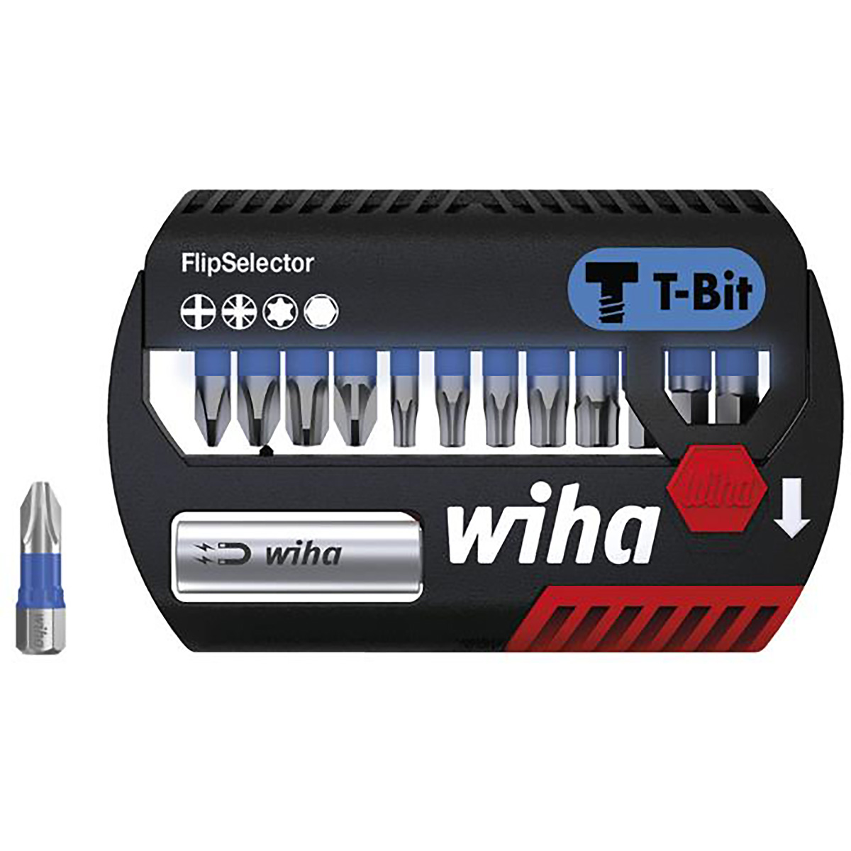 Wiha Bit Set FlipSelector T-Bit 25 mm gemischt 13-teilges Set 1/4 zoll C6,3 - 6 Stück