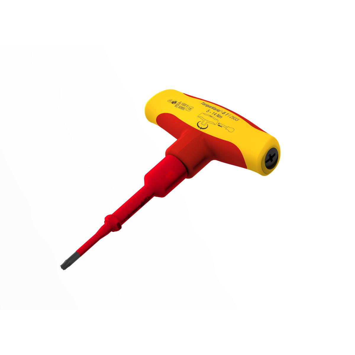 Wiha Drehmoment-Schraubendreher mit Quergriff TorqueVario -S T electric 5-14 Nm variabel einstellbare Drehmomentbegrenzung