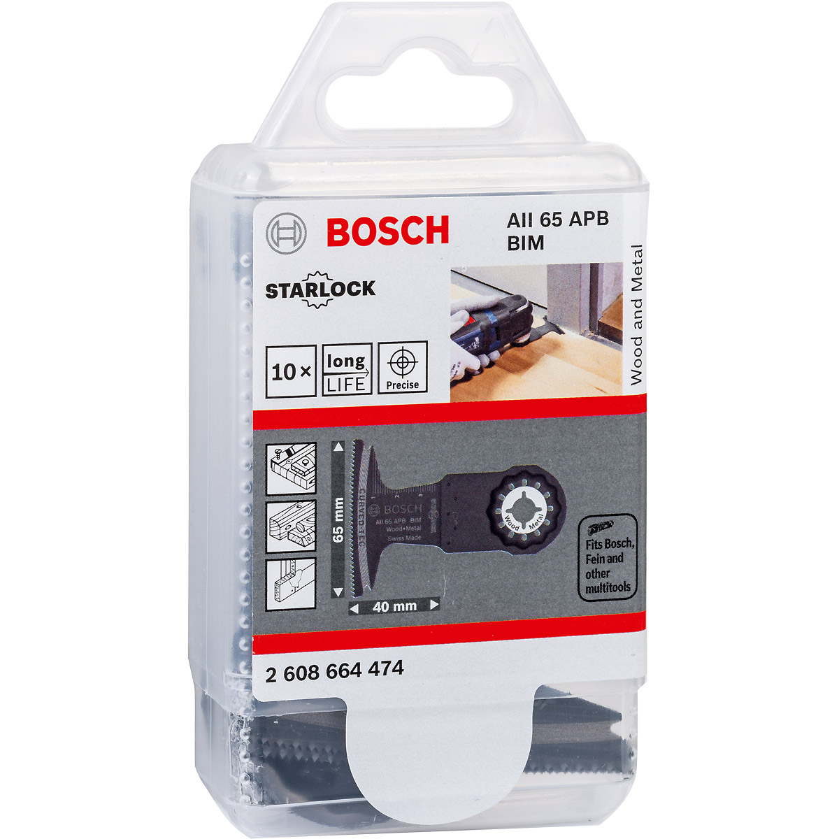 Bosch BIM Tauchsägeblatt AII 65 APB, Wood and Metal, 40 x 65 mm, PAK