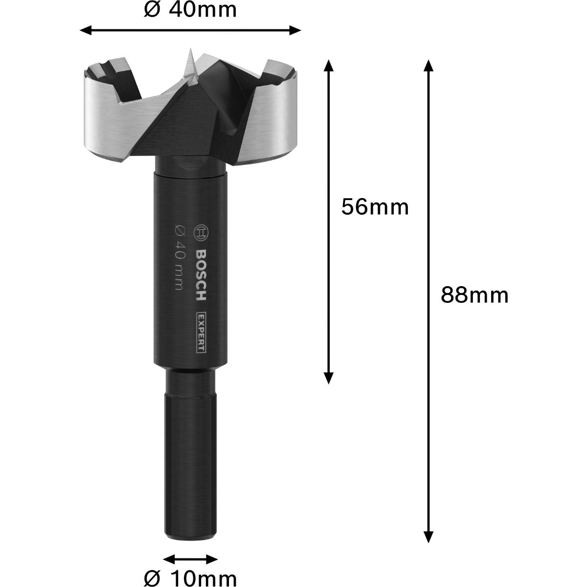 2608901840BO Bosch EXPERT Wood Forstnerbohrer, 40 mm, D10 mm