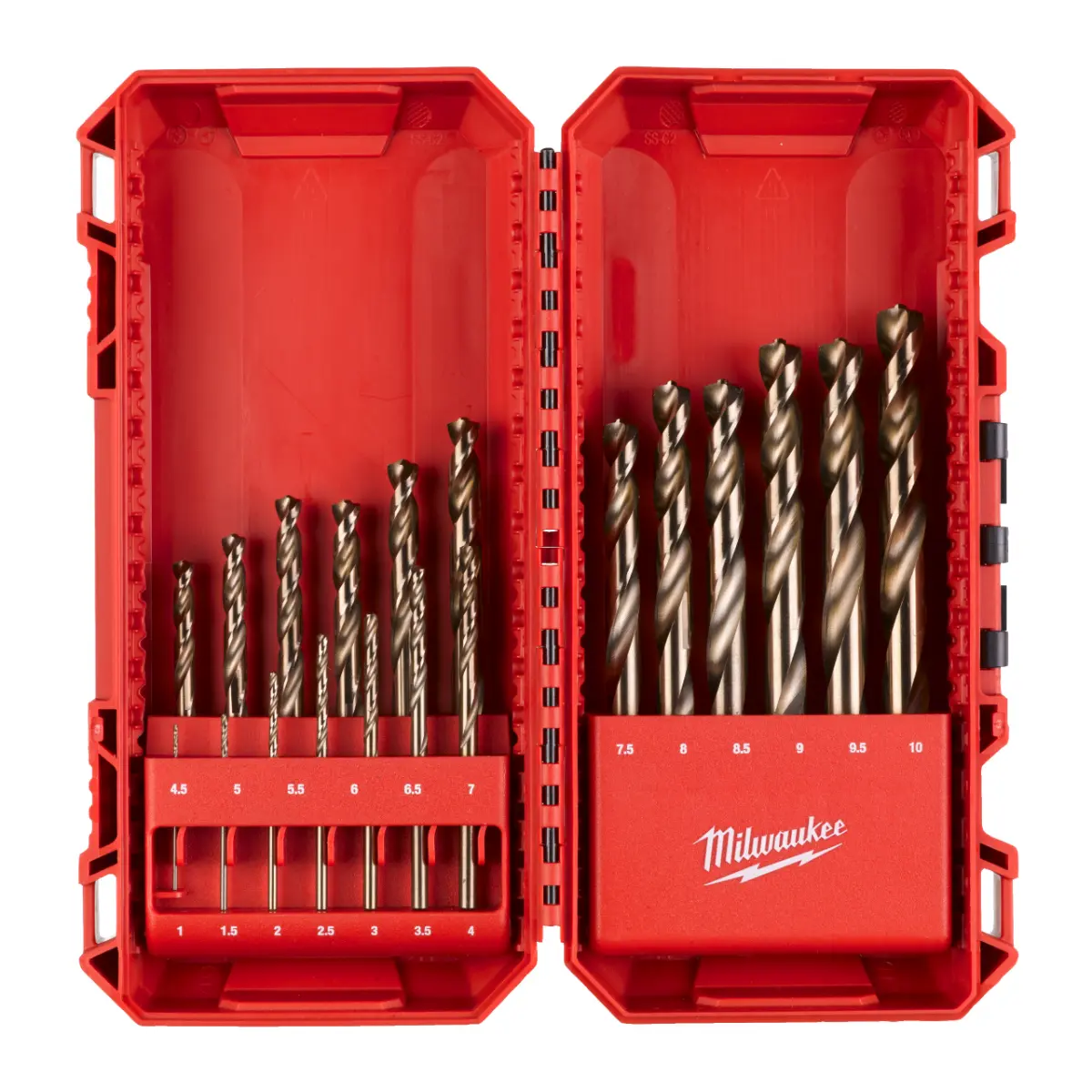 Milwaukee HSS-G RED COBALT Metallbohrer HSS-G Co 19-tlg. Set in PACKOUT kompatibler Kassette