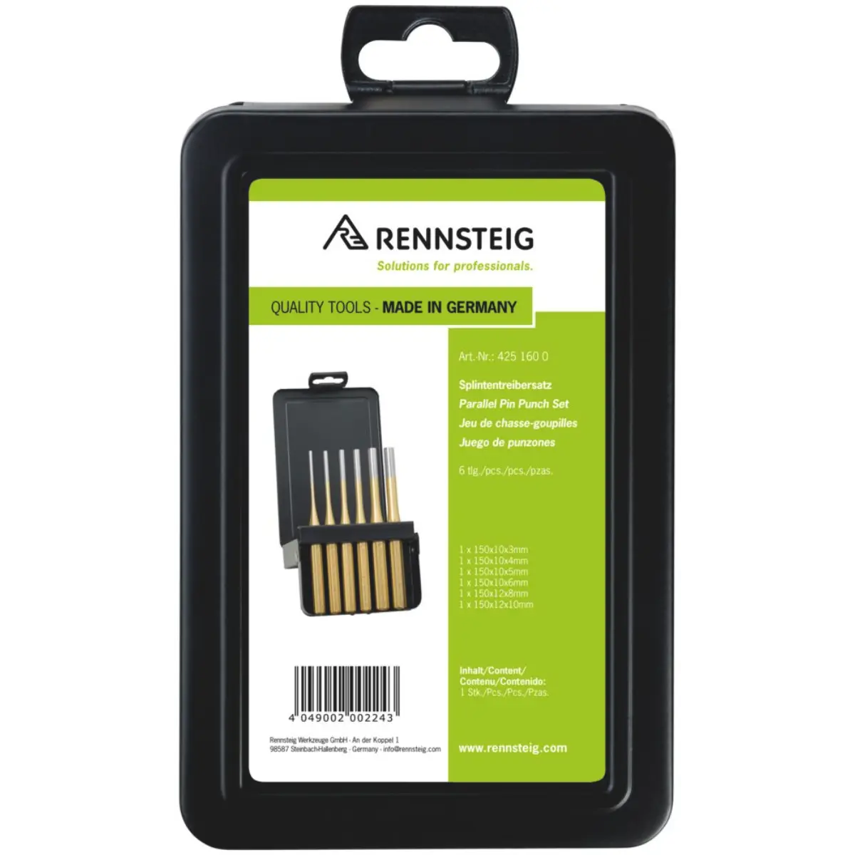 Rennsteig Splintentreibersatz in Metallkassette