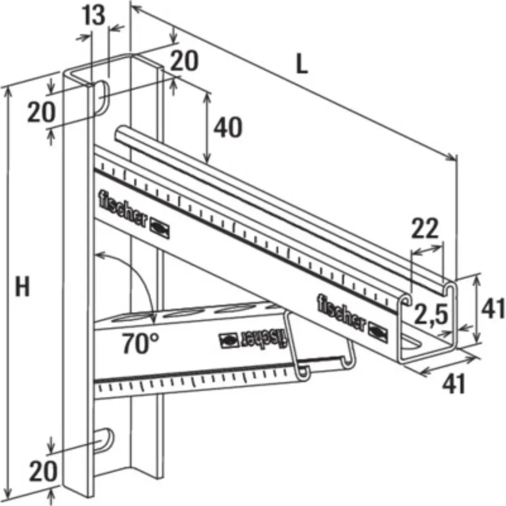 Fischer Auslegerkonsole Massiv FCA - 300