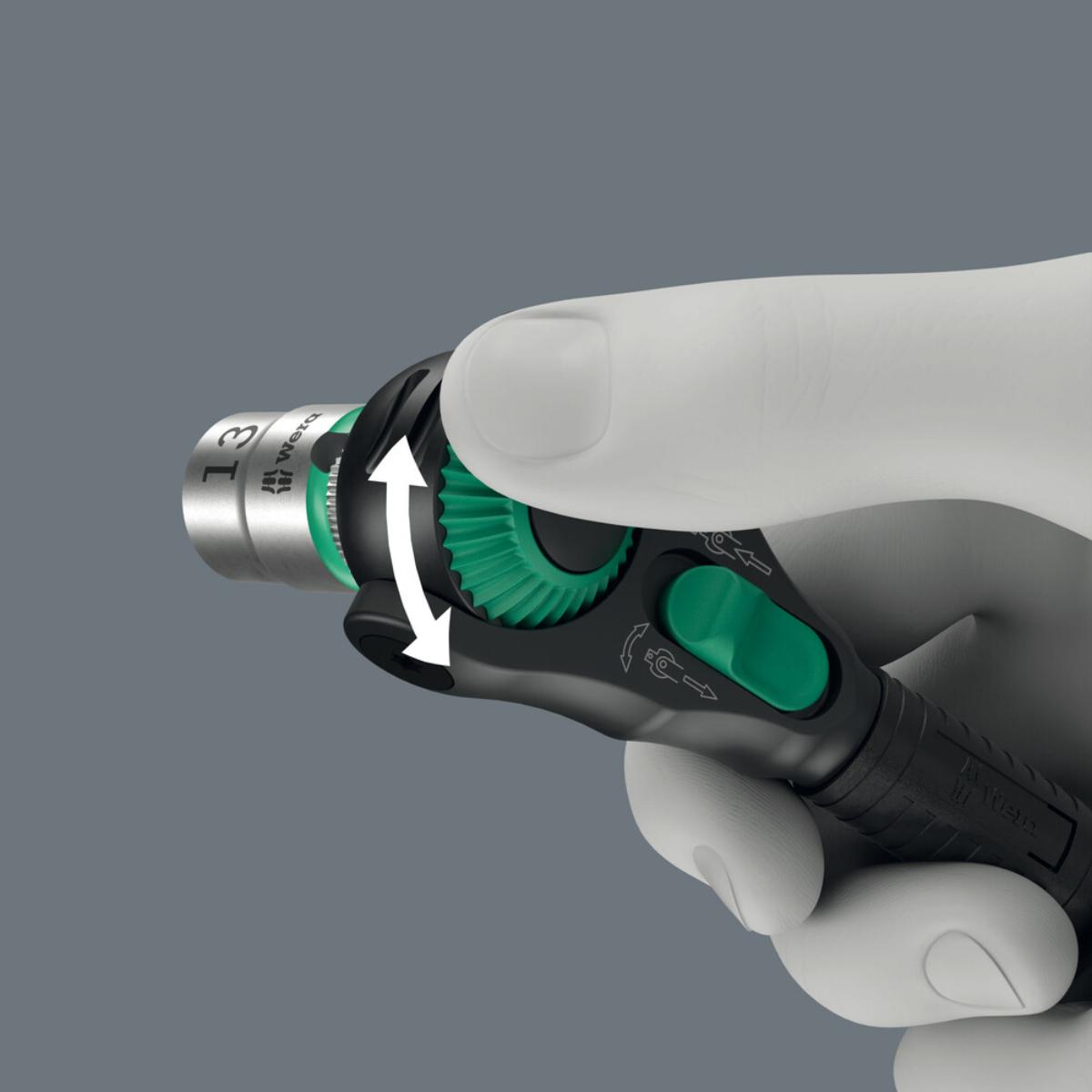 Wera 8000 B Black Edition Zyklop Speed-Knarre mit 3/8 zoll-Antrieb, 3/8 zoll x 199 mm