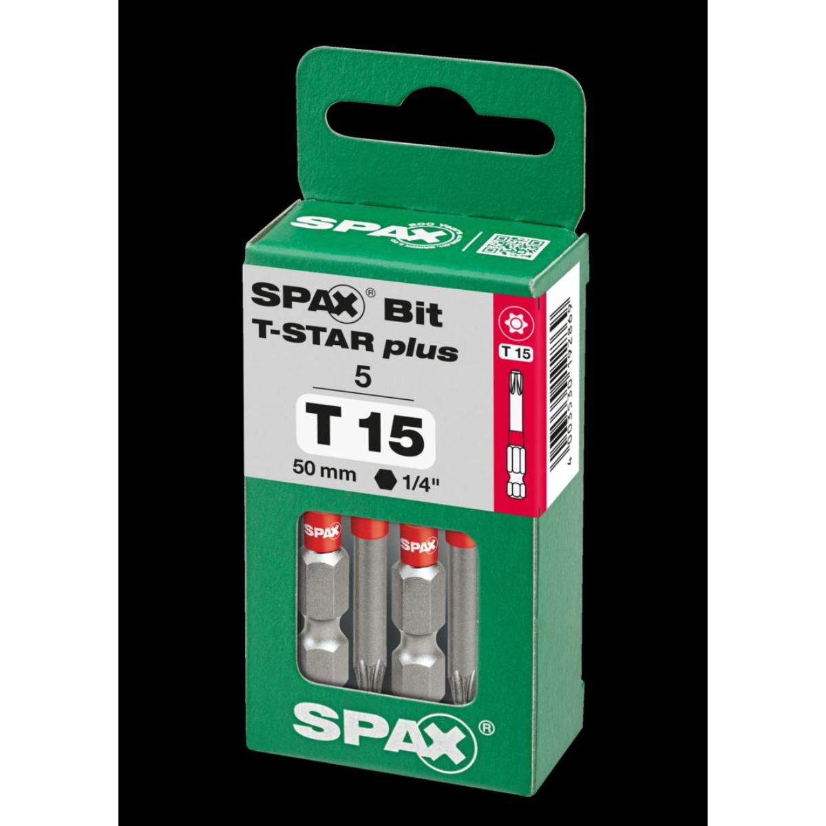 SPAX Bit T-Star Plus T15 50mm, 5 Stück