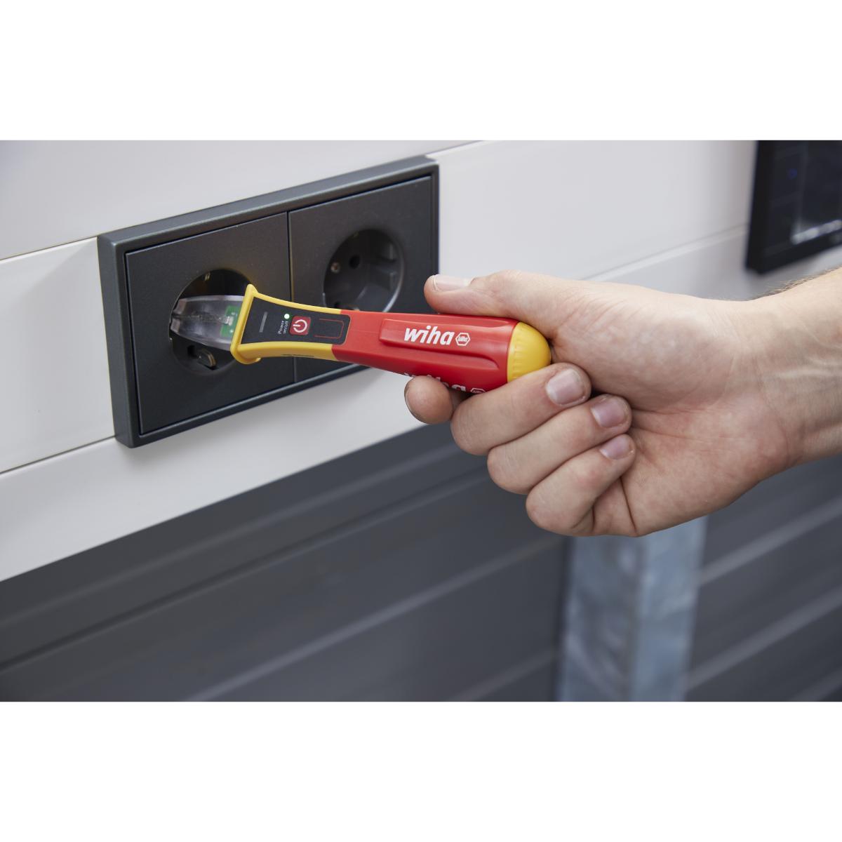 Wiha Spannungsprüfer Volt Detector berührungslos, einpolig, 90 – 1.000 V AC mit 2x AAA-Batterien