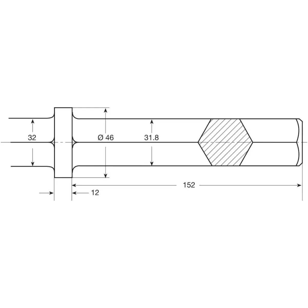 Rennsteig Flachmeißel für Drucklufthämmer 32 x 152 mm, 35 x 500 mm