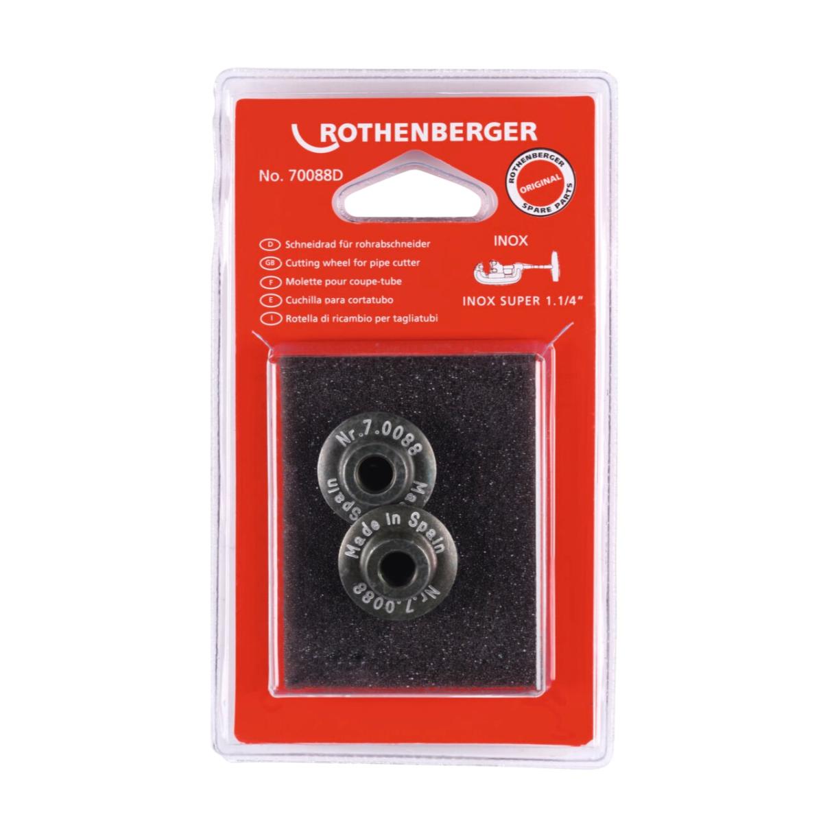 070088Dro Rothenberger Schneidrad für SUPER 1.1/4 Zoll, Inox, 2 Stück