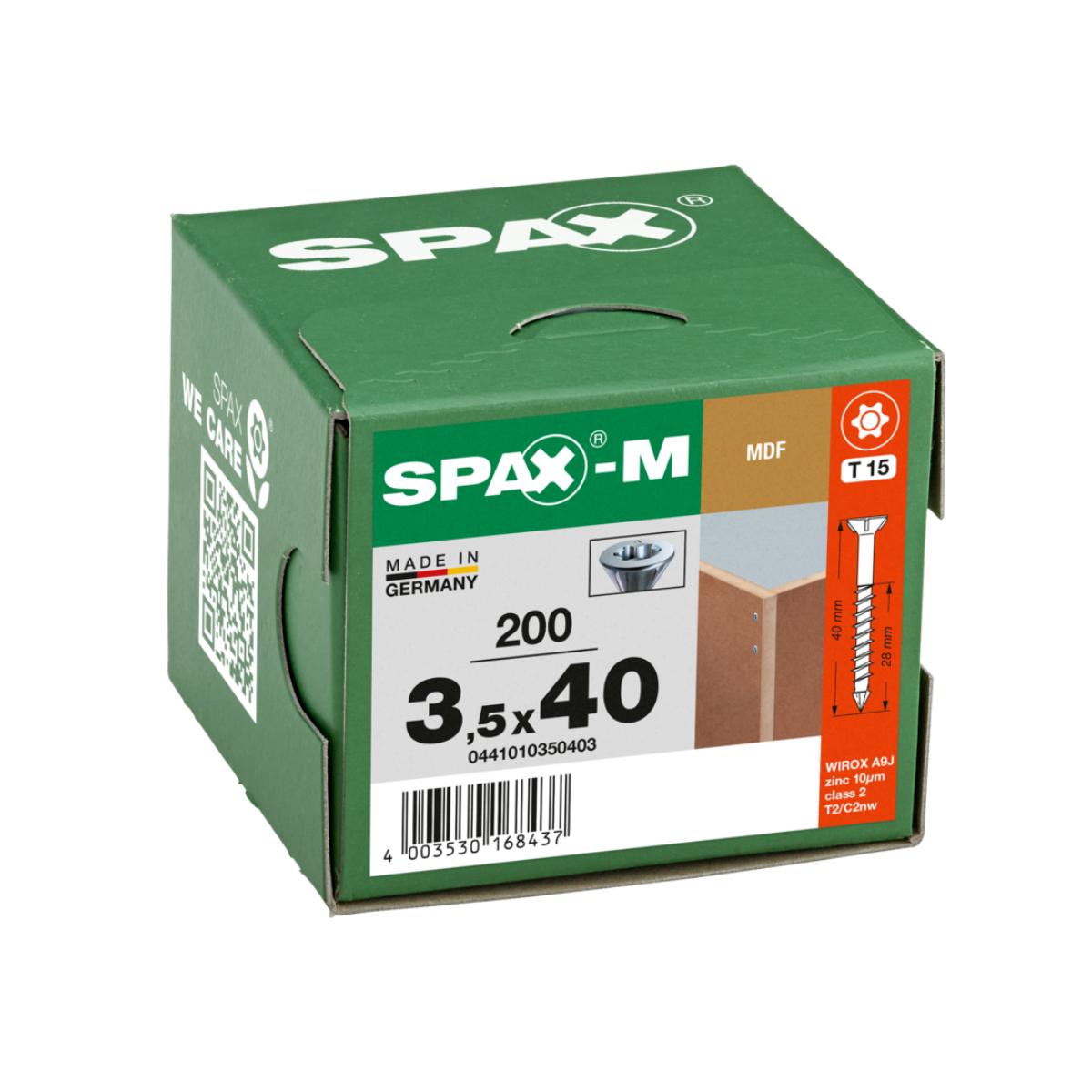 SPAX-M Senkkopf T-Star Plus T15 Teilgewinde Cut WIROX, 200 Stück