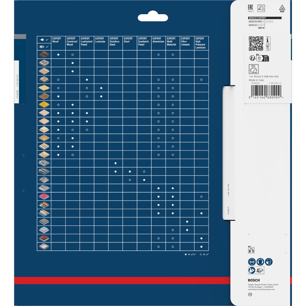 Bosch Kreissägeblatt Expert for Wood ø 254 mm