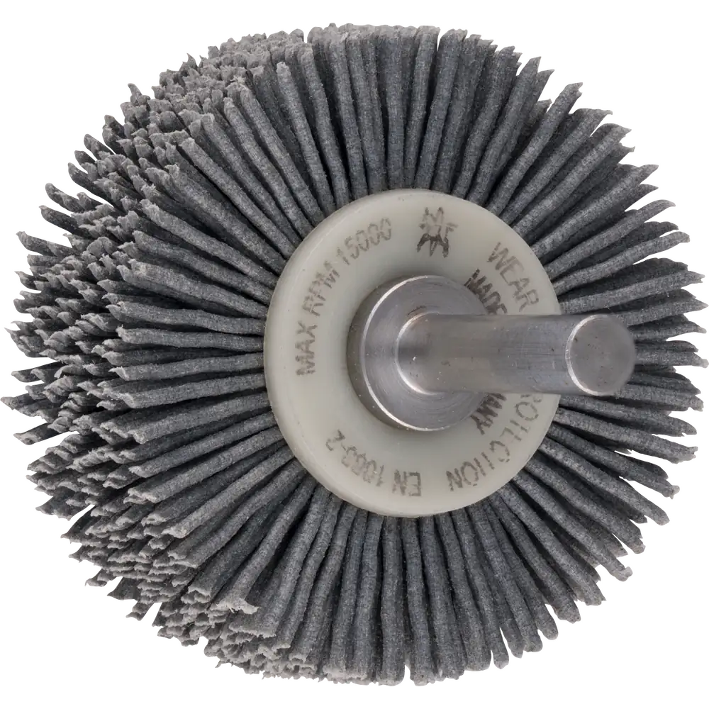 PFERD TOOLS INOX-TOTAL Rundbürste ungezopft RBUIT Ø50x15 mm Schaft-Ø6 mm SiC-Filament-Ø0,90 mm Korn 180 Kunststoffseitenscheiben