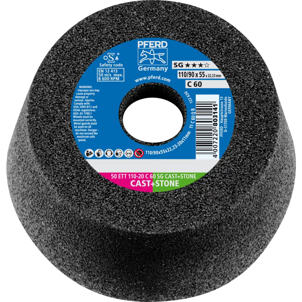 PFERD TOOLS Schleiftopf ETT Leistungslinie SG CAST+STONE für Guss/Stein