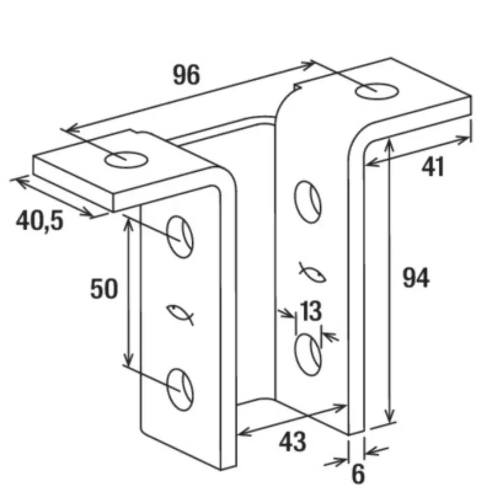 Fischer Mehrdimensionaler Winkel FUF 8T galvanisch verzinkt