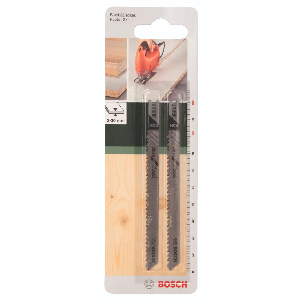 Bosch Stichsägeblatt HCS, U 101 BR Clean for Wood
