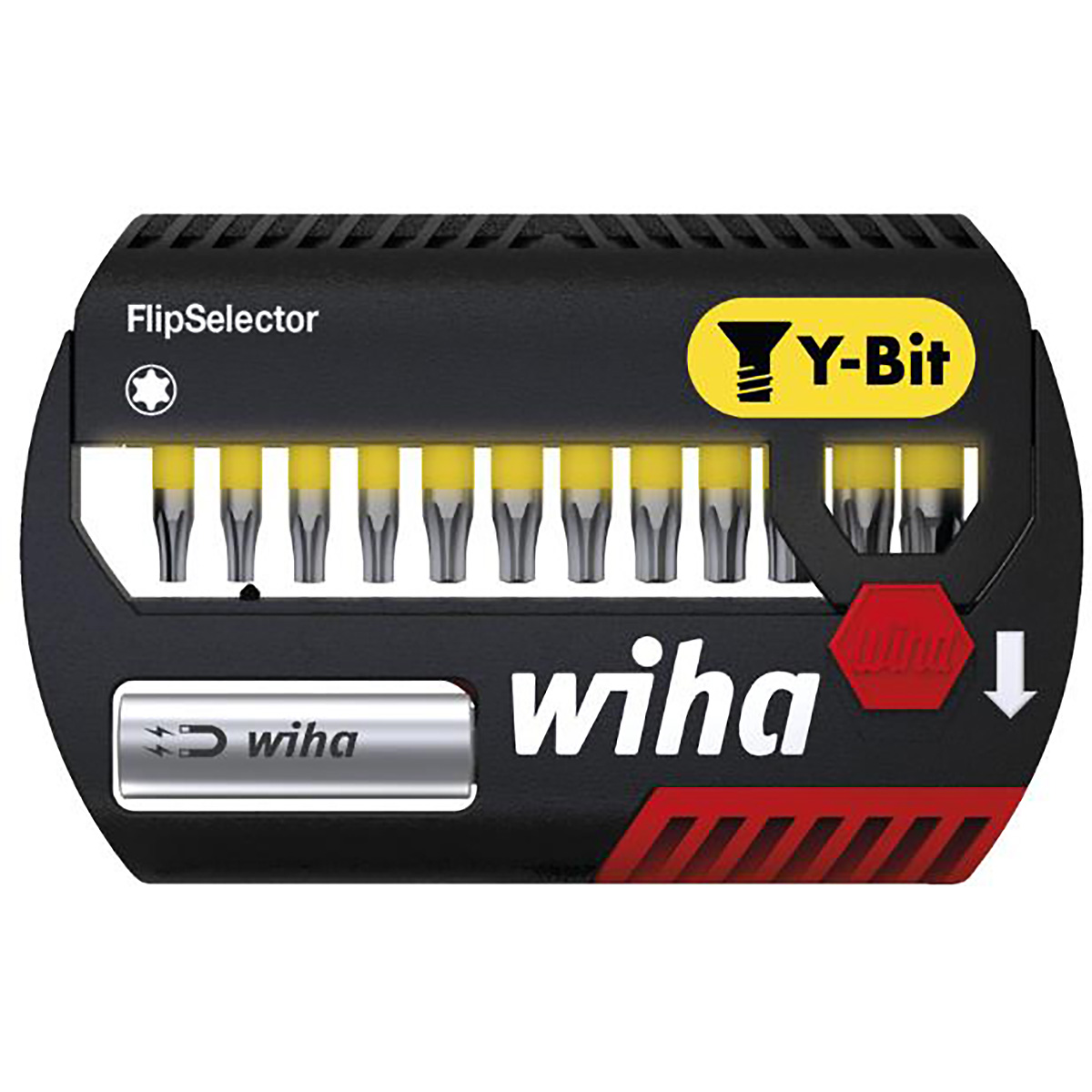 Wiha Bit Set FlipSelector Y-Bit 25 mm TORX 13-teilges Set 1/4 zoll C6,3 - 6 Stück