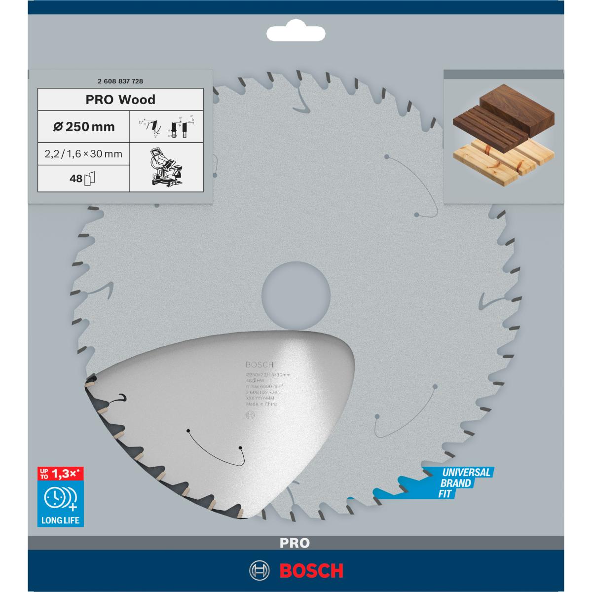 Bosch PRO Akku-Kreissägeblatt Standard for Wood B 190x20 T48