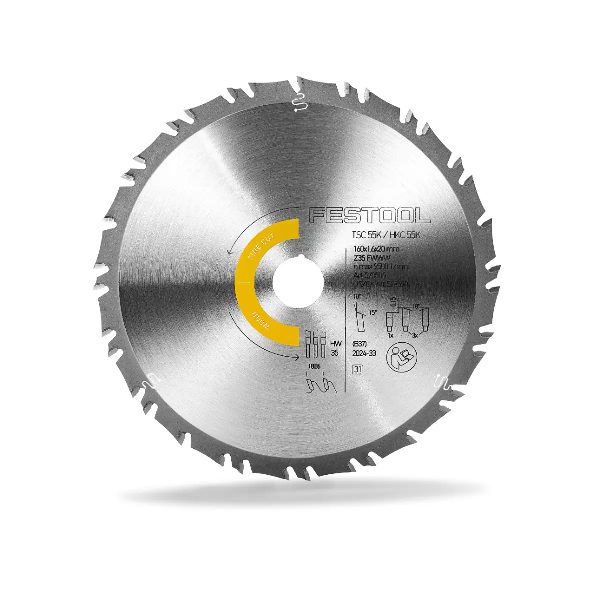 Festool Kreissägeblatt WOOD FINE CUT HW 160x1,6x20 FWWW35