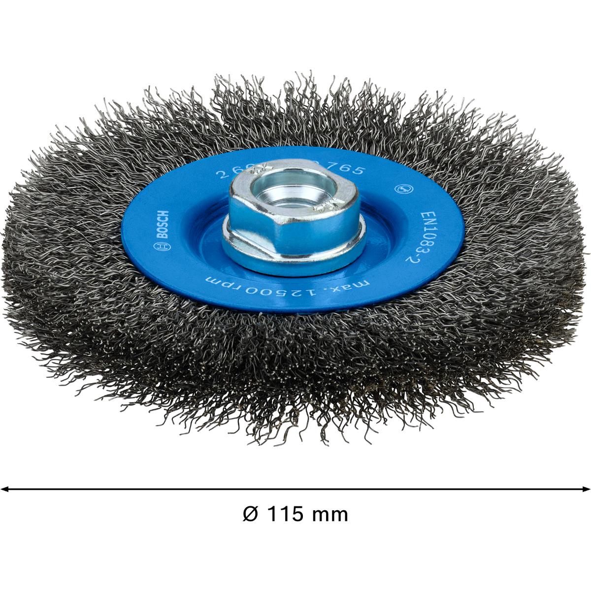 Bosch Metal clean Scheibenbürste, 115 x 0,3 mm, M14, gewellt