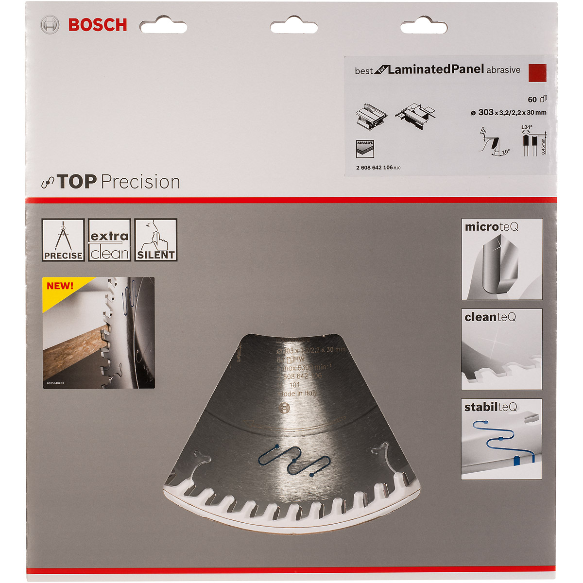 Bosch Kreissägeblatt Top Precision Best for Laminated Panel Abrasive 303x30x3,2mm, 60 Zähne