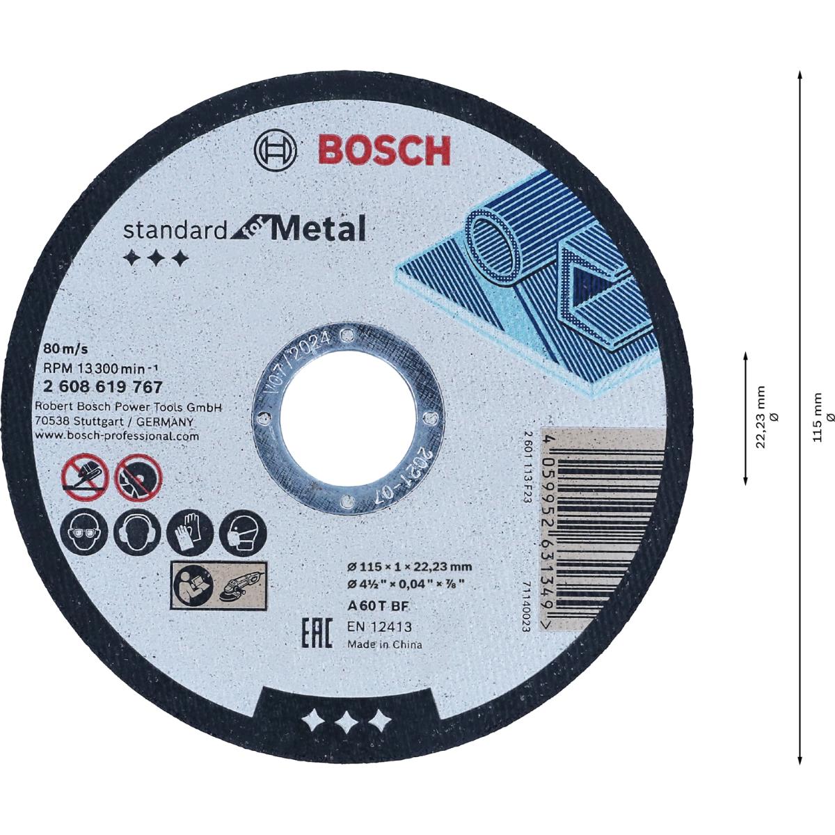 Bosch Standard for Metal Trennscheibe gerade, 22,23 mm