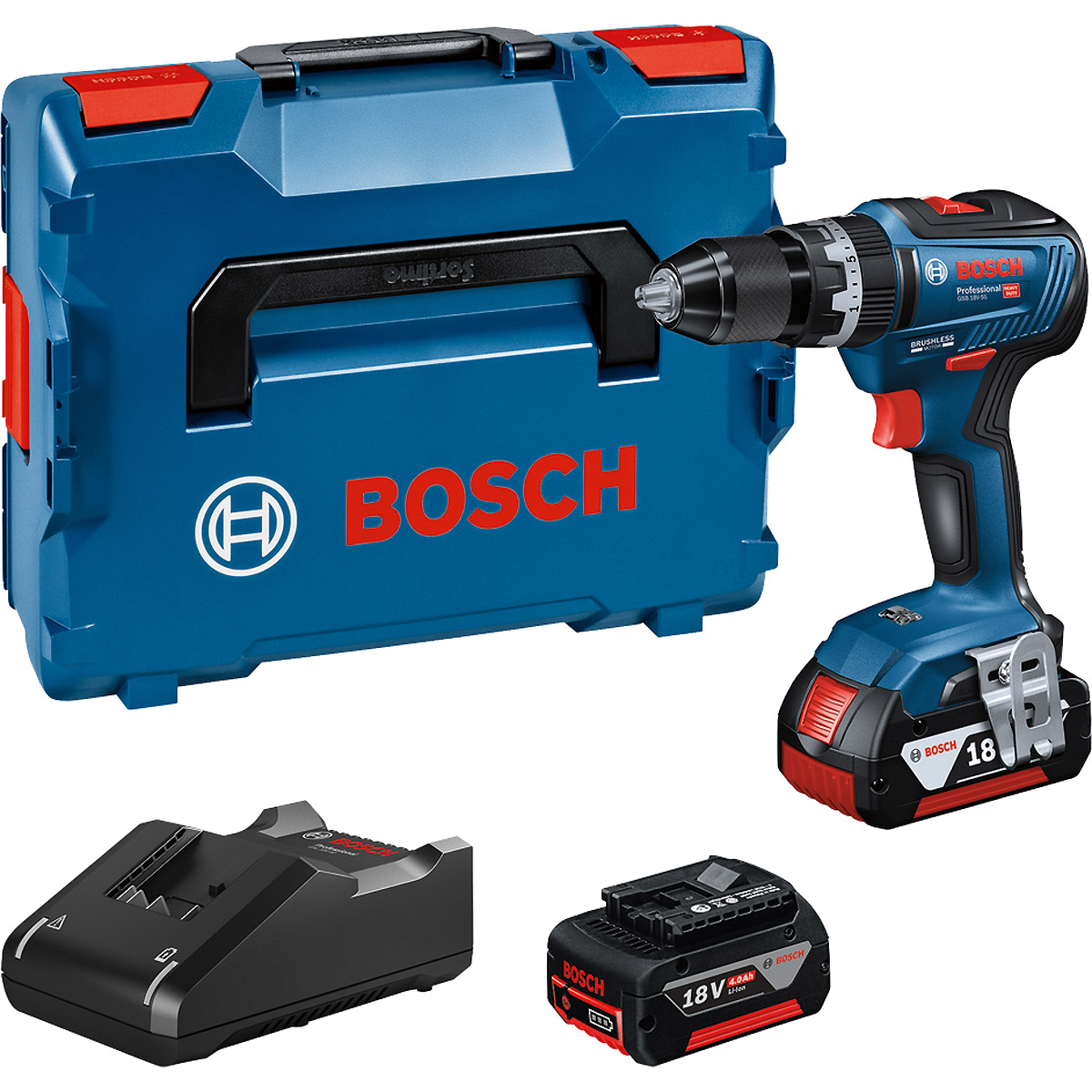 Bosch Schlagbohrschrauber GSB 18V-55 (2 x 5.0Ah,GAL 18V-40,L)