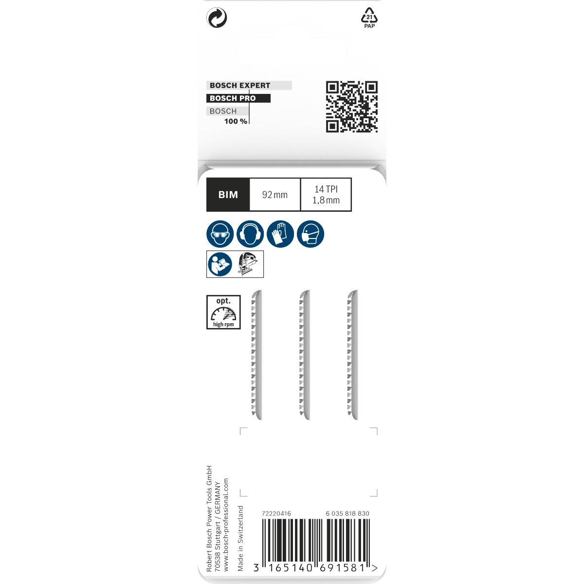 Bosch PRO Stichsägeblatt T 102 BF Clean for PMMA