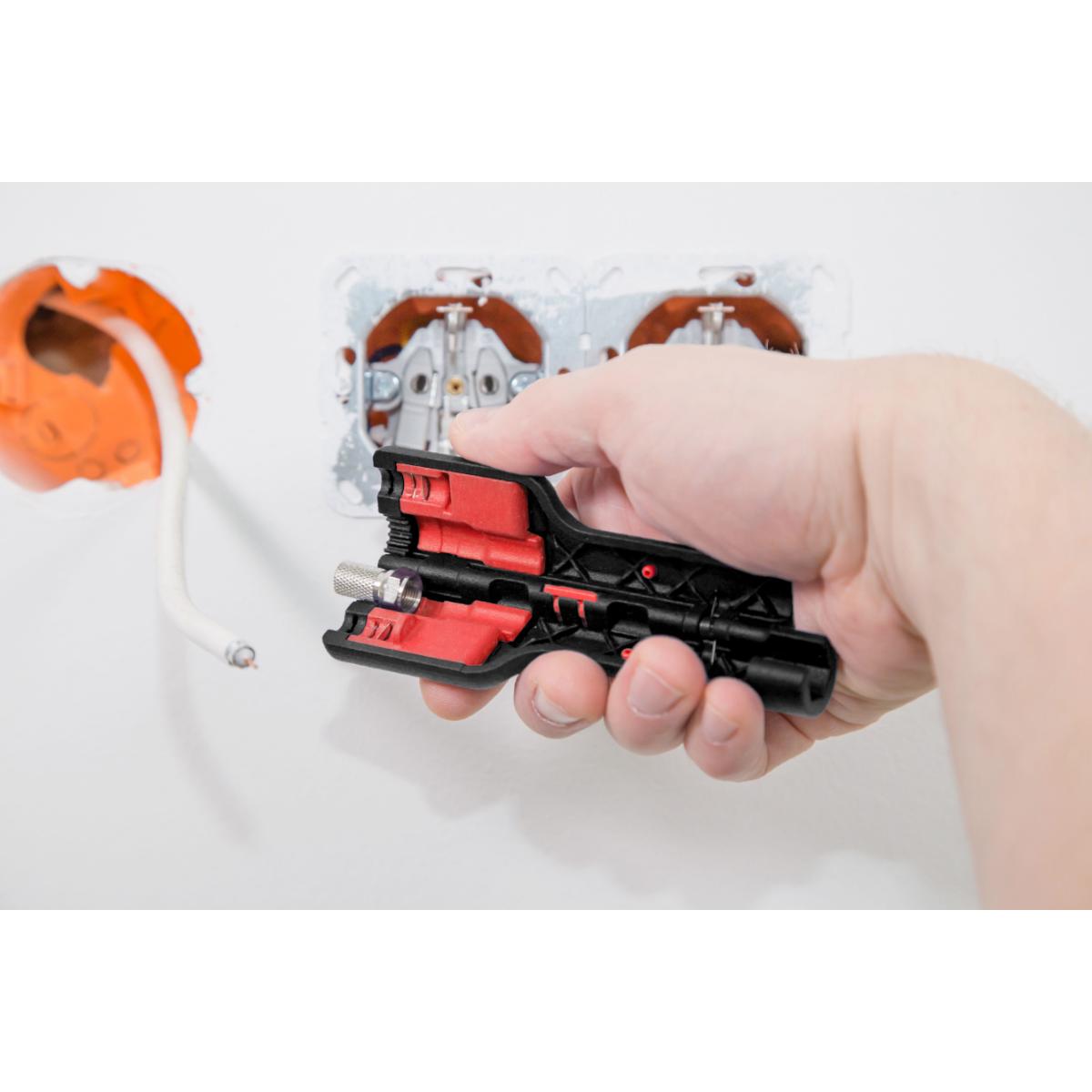 Wiha Abisolier- und Montagewerkzeug für Koaxialkabel mit F-Stecker
