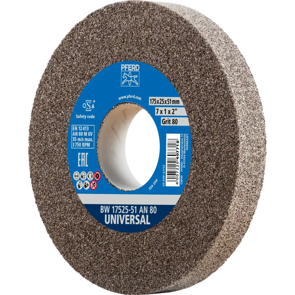 PFERD TOOLS Schleifbockscheibe Ø 175x25mm Bohrung-Ø 51mm A80 für universelle Schleifaufgaben