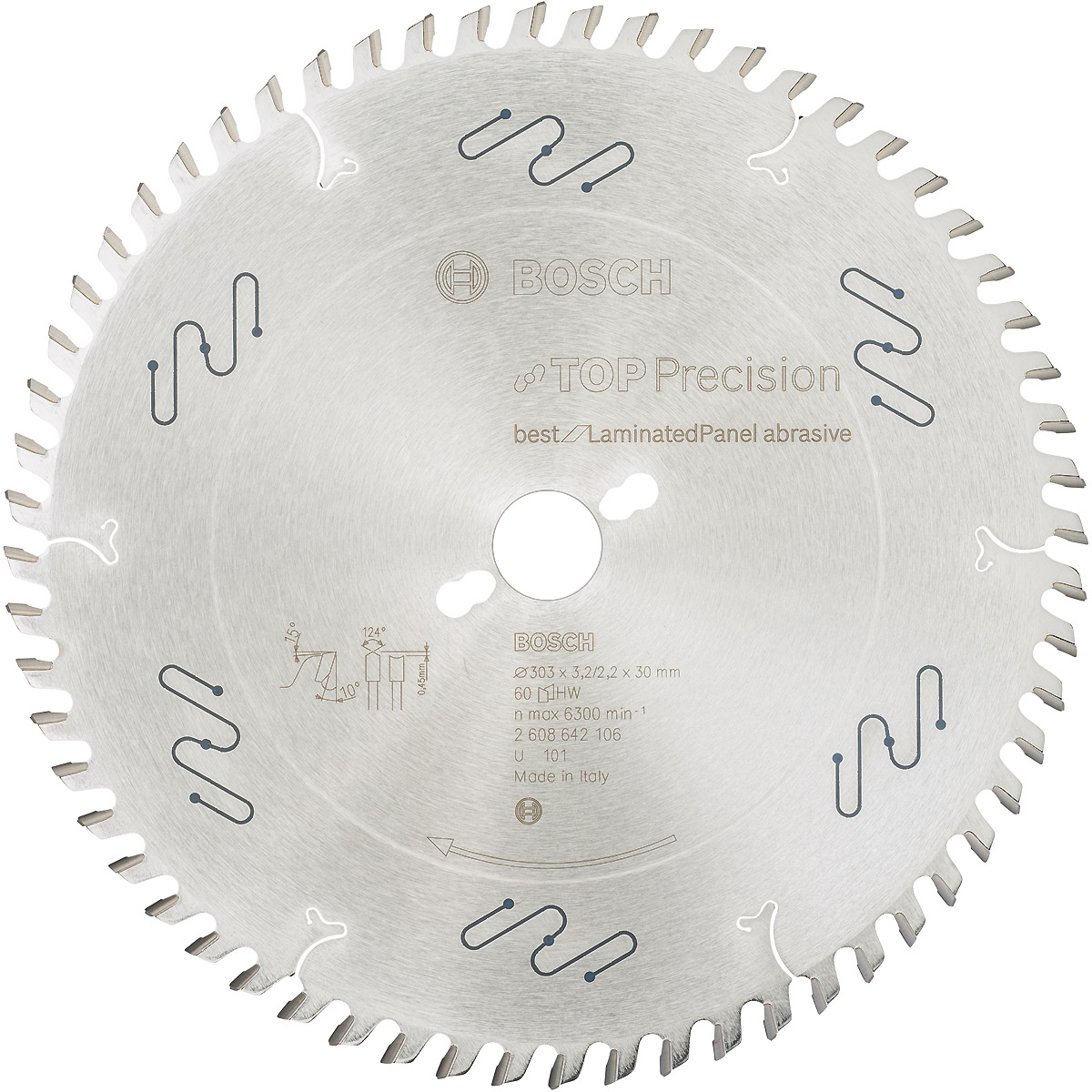 Bosch Kreissägeblatt Top Precision Best for Laminated Panel Abrasive 303x30x3,2mm, 60 Zähne