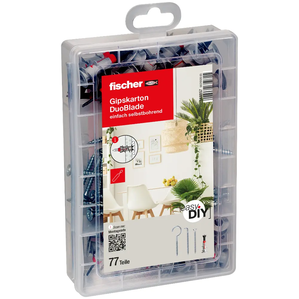 Fischer EasyDIY Box Gipskarton DuoBlade (77 Teile)
