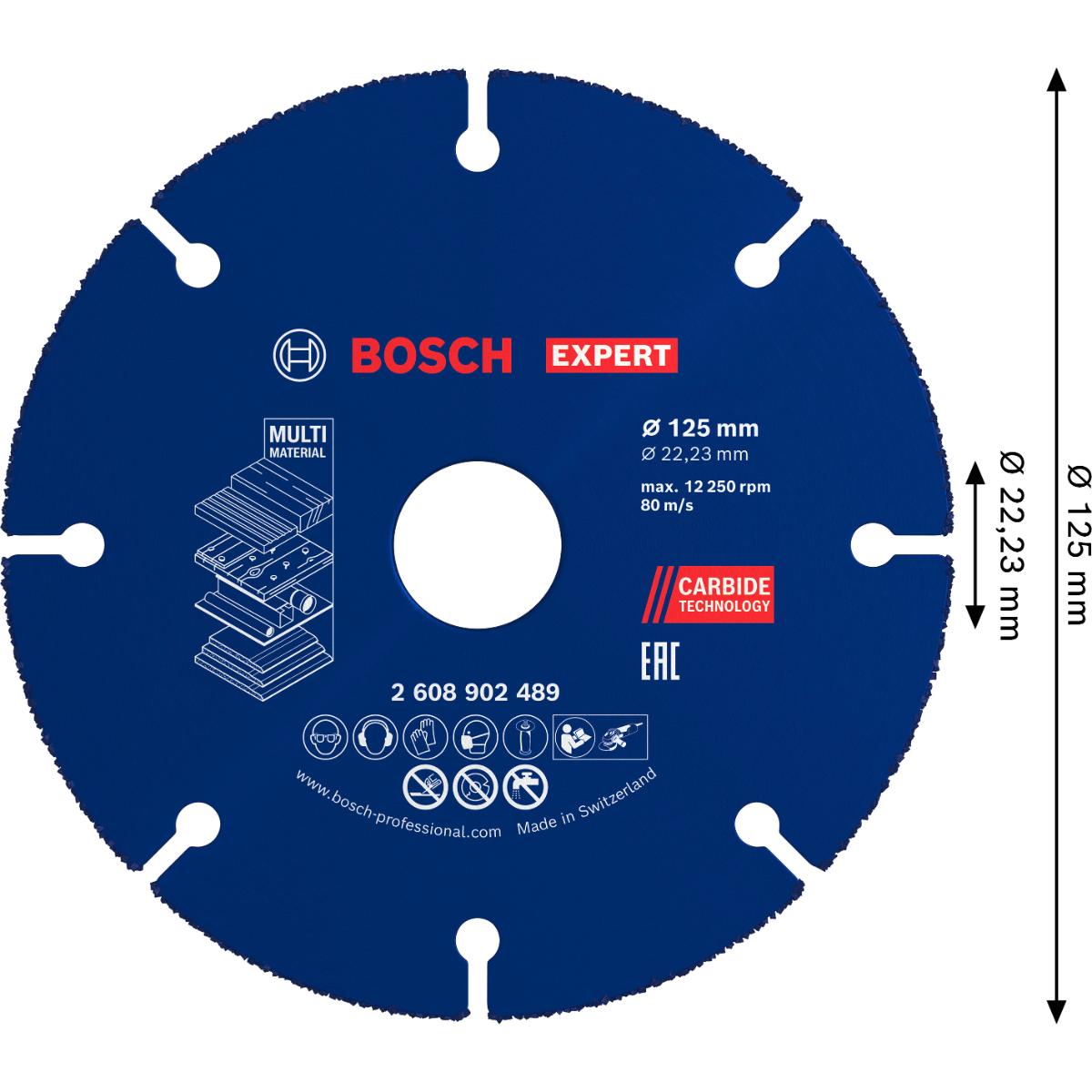 2608902489BO Bosch EXPERT Carbide Multi Wheel Trennscheibe, 125 mm, 22,23 mm