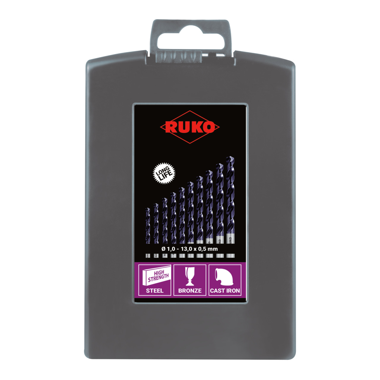 RUKO Spiralbohrer-Satz DIN 338 Typ VA HSS-Co 8 TiAlN - 25-tlg.
