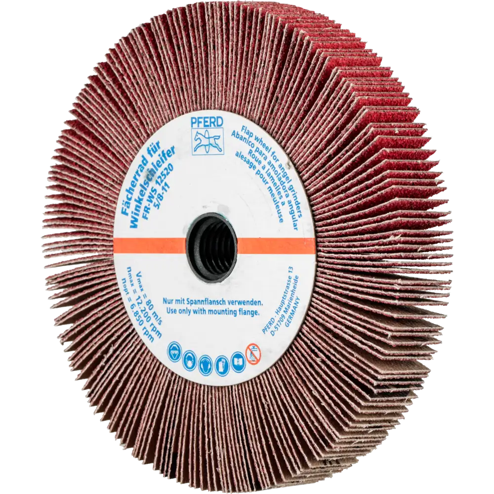 PFERD TOOLS Lamellenschleifrad für Winkelschleifer FR WS 125x20mm 5/8-11 CO-COOL80 für Edelstahl