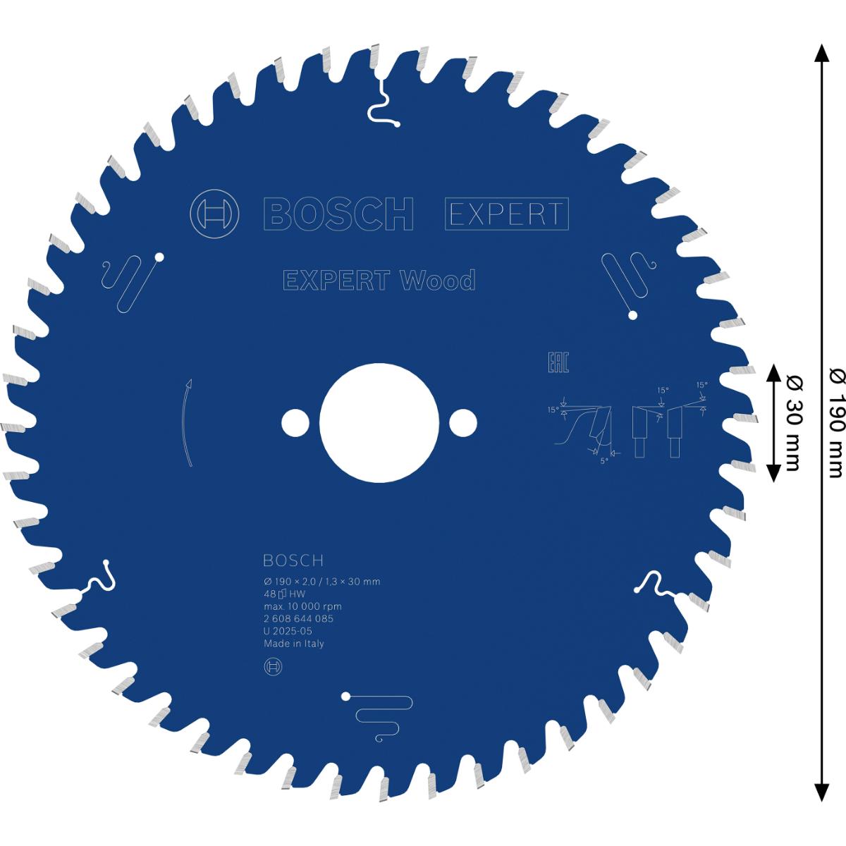 Bosch Kreissägeblatt Expert for Wood ø 190 mm, Bohrung 30 mm