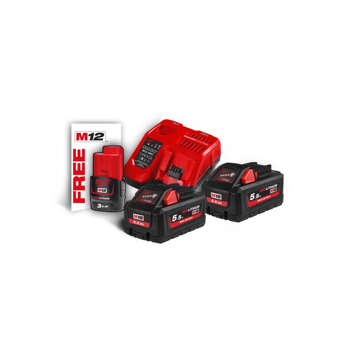 Milwaukee 18V Starterset M18 HNRG-552